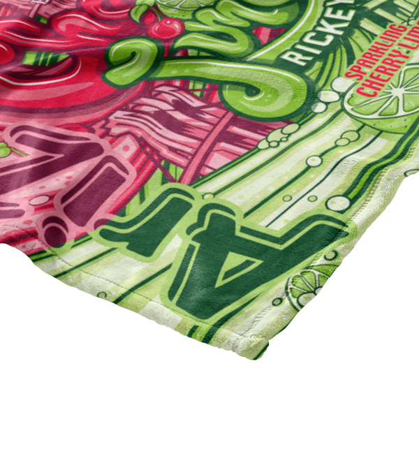 Cherry Lime Ricky Blanket Corner Shot