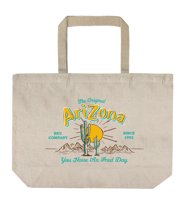 Beige Logo Cactus Canvas Tote Bag