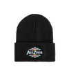 Black Split Sun-Embroidered Beanie