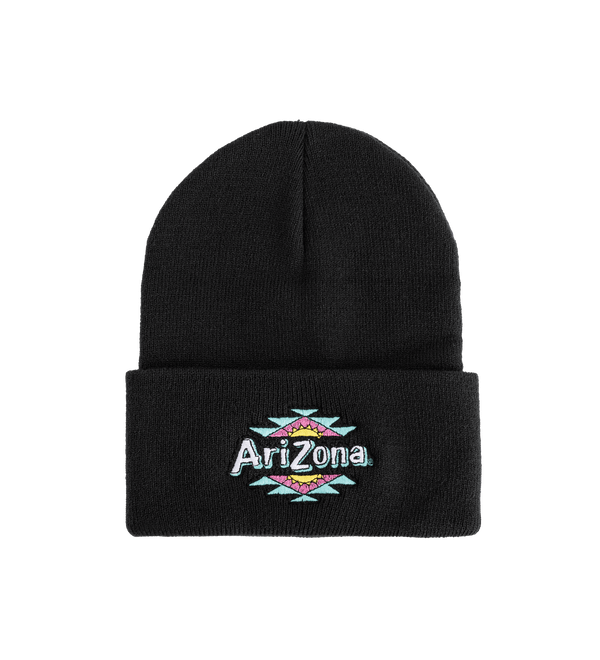 Black Split Sun-Embroidered Beanie