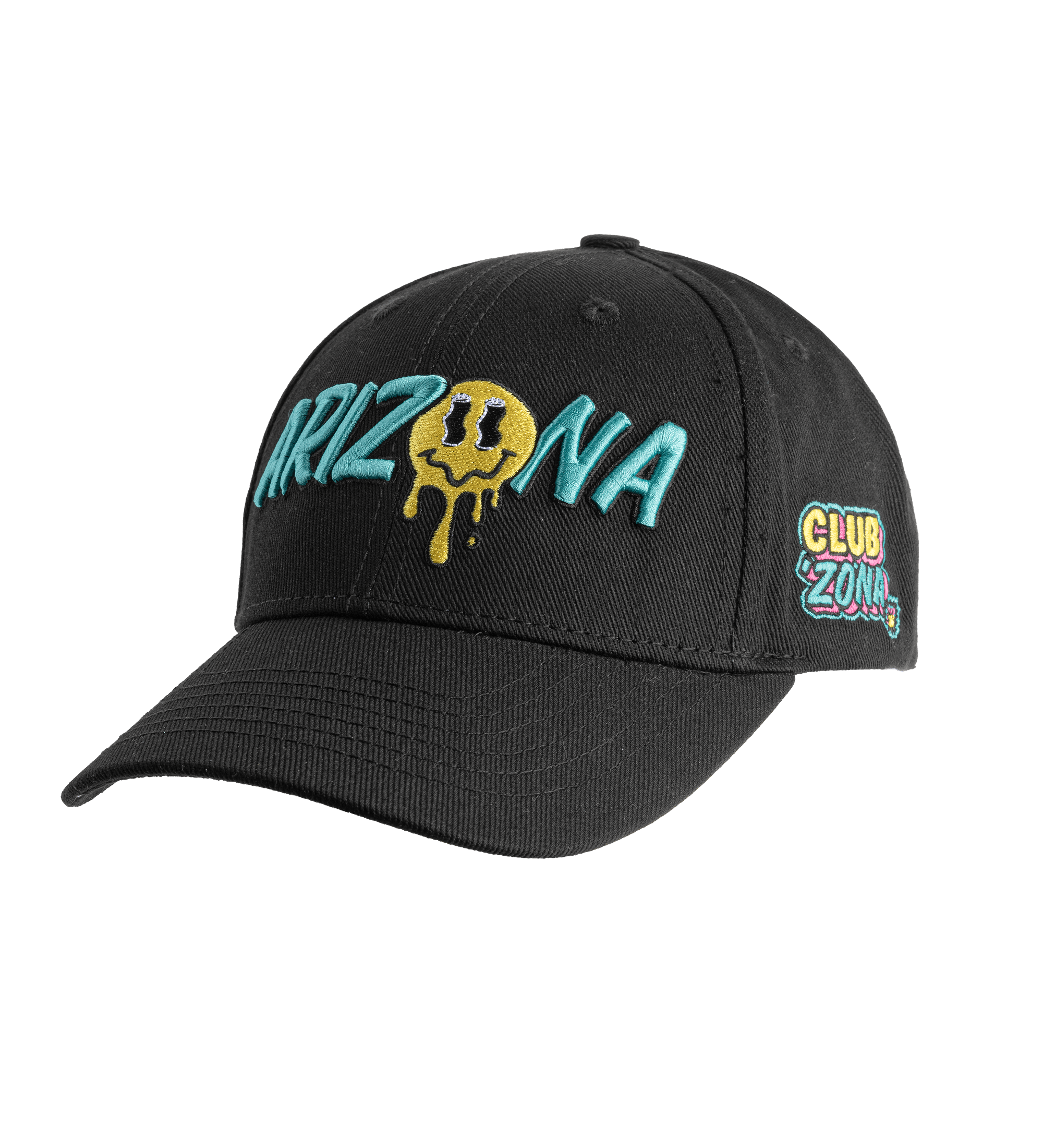Black & Teal Club 'Zona Drippy Smiley Snapback Hat