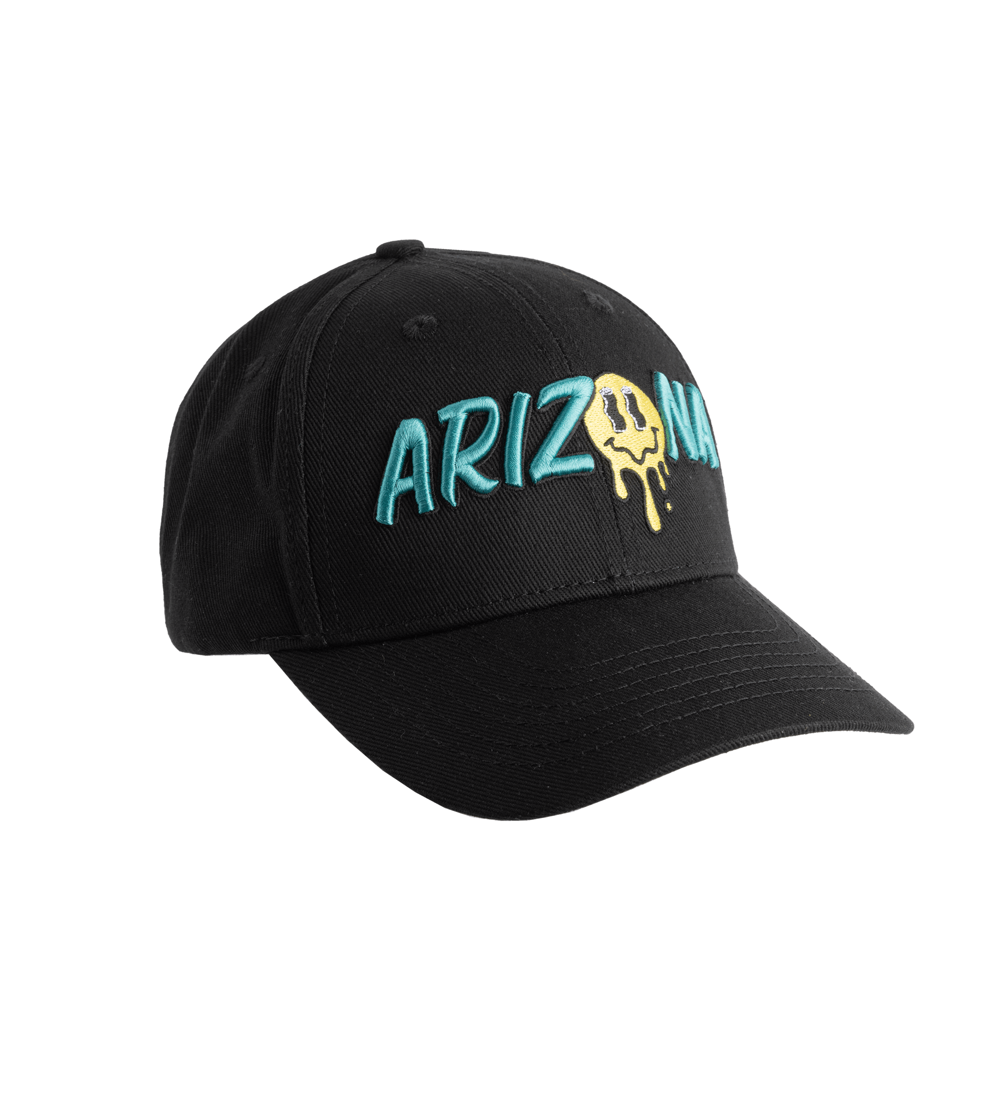 Black & Teal Club 'Zona Drippy Smiley Snapback Hat