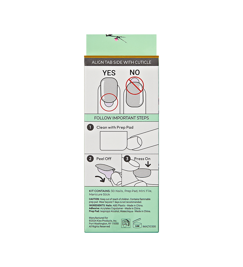 Teal & Pink Cherry Blossom Press-On Nails