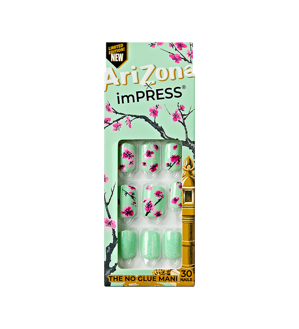 Teal & Pink Cherry Blossom Press-On Nails