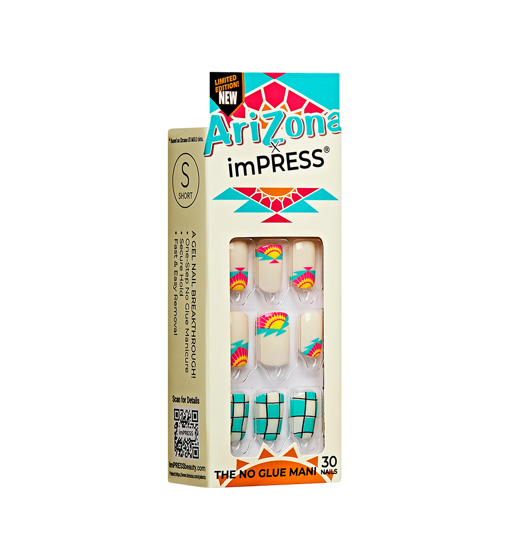 Teal & White Checkerboard Press-On Nails