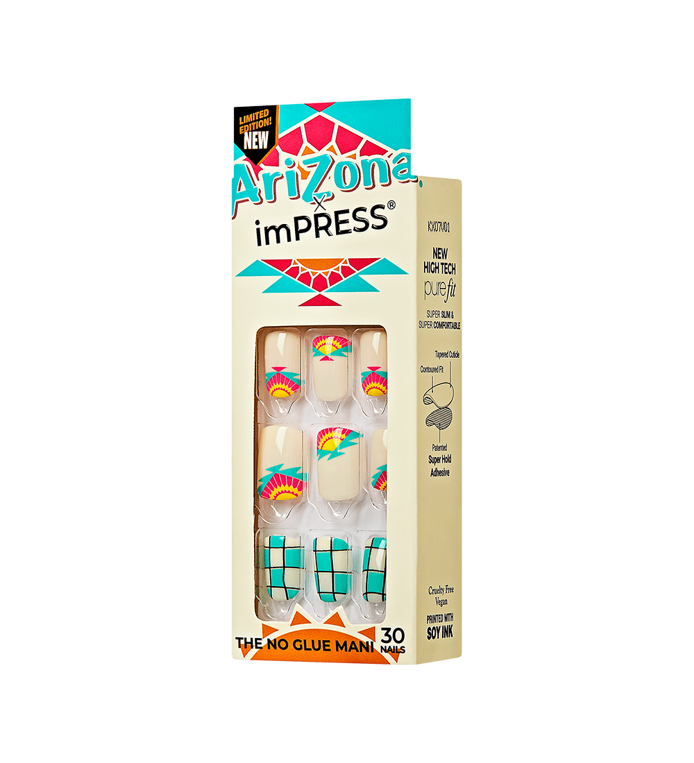 Teal & White Checkerboard Press-On Nails