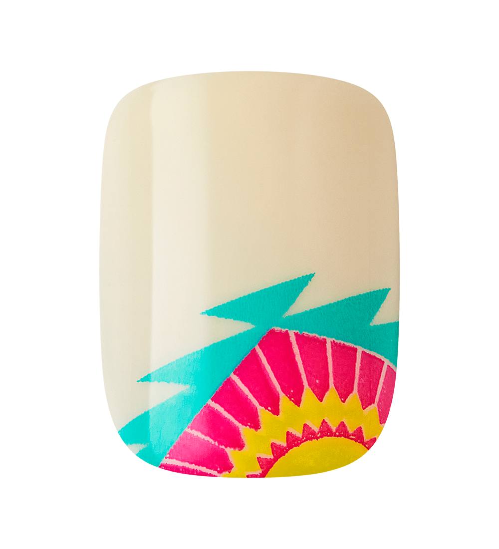 Teal & White Checkerboard Press-On Nails