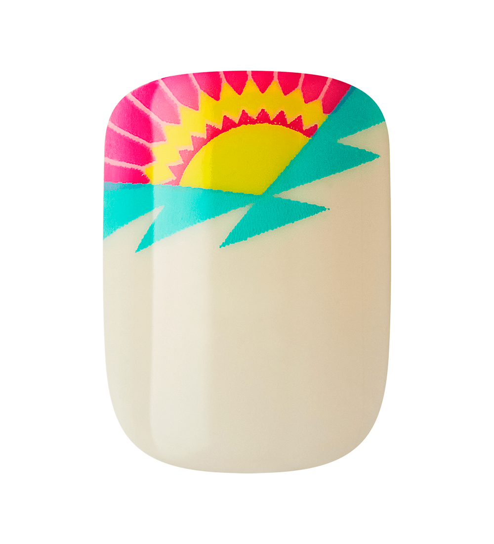 Teal & White Checkerboard Press-On Nails