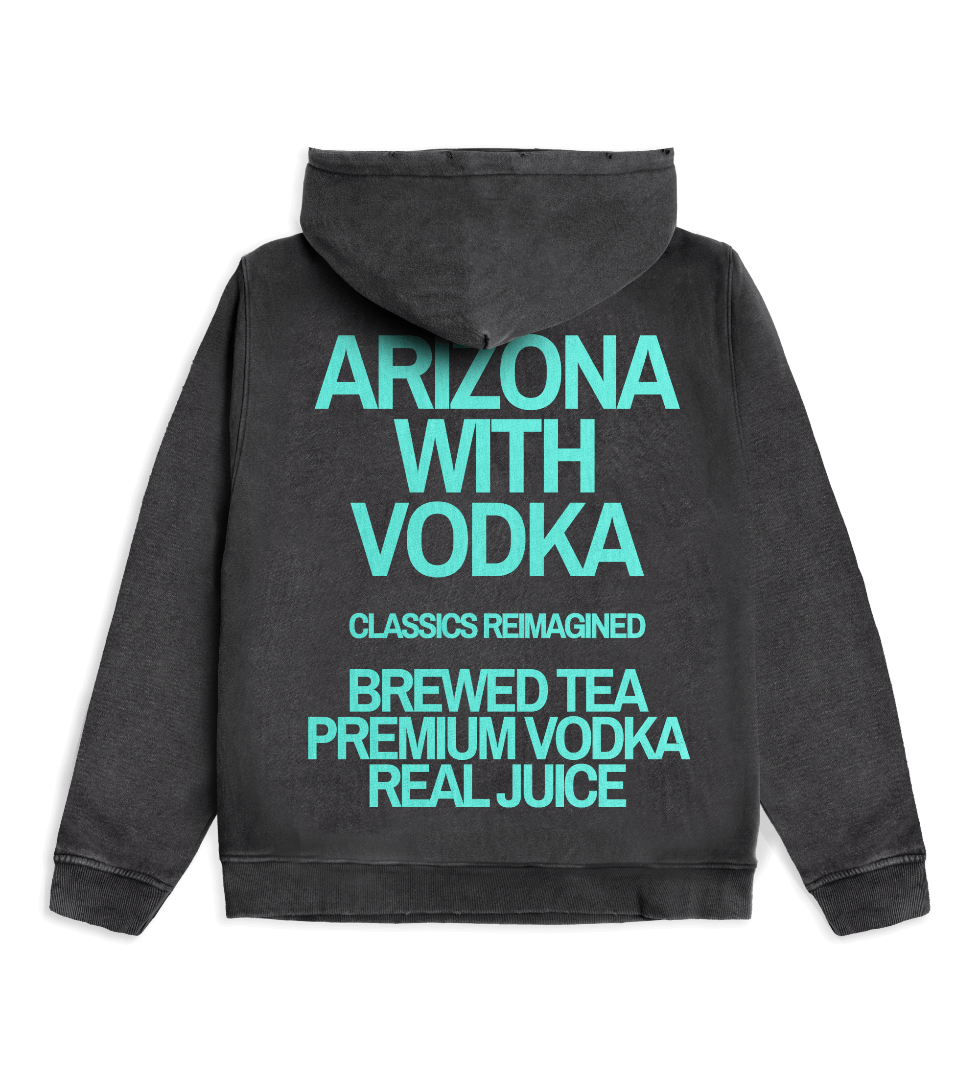 AriZona Hard with Vodka Charcoal & Teal Hoodie