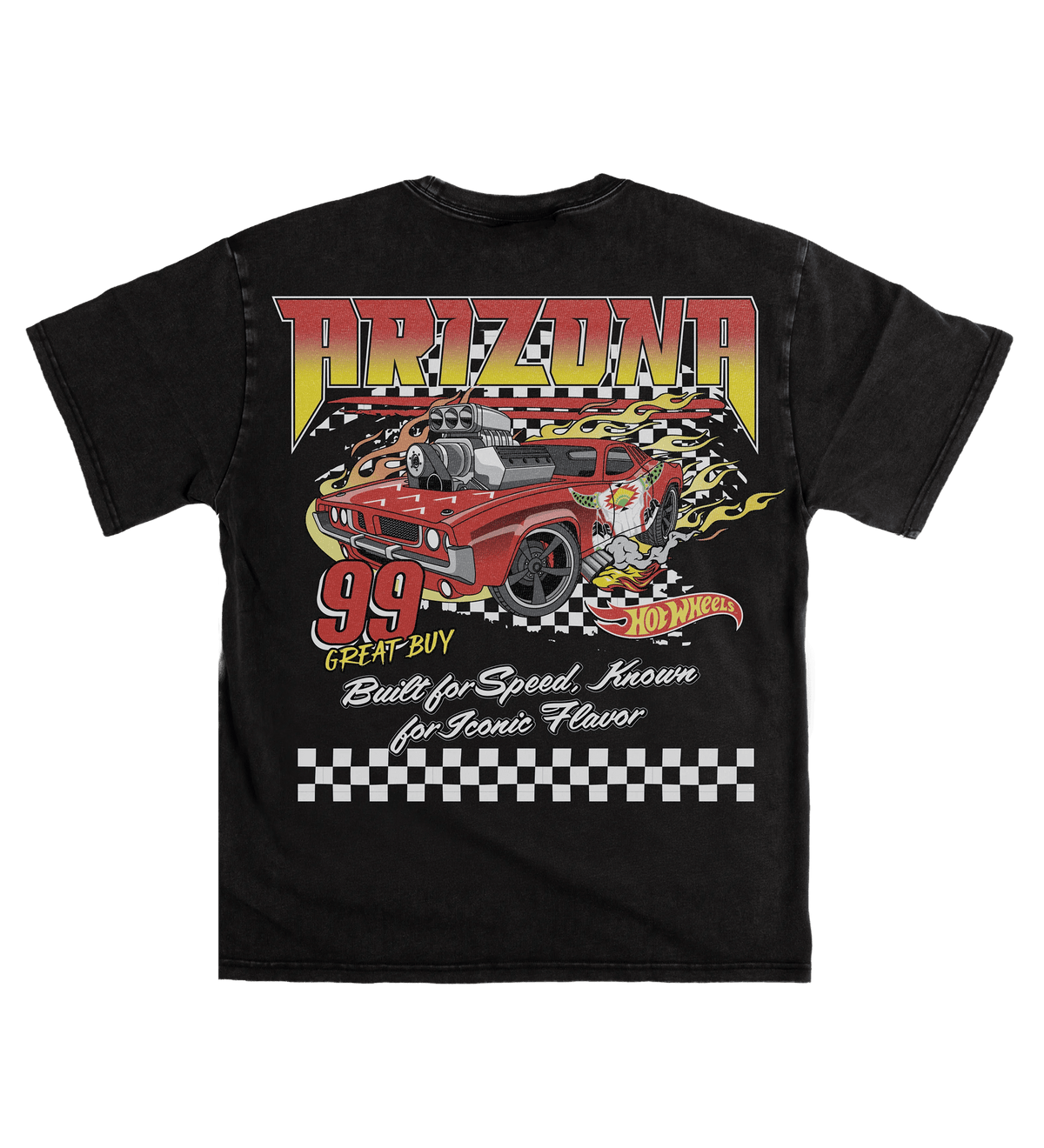Black AZ Flame Red Car T-Shirt