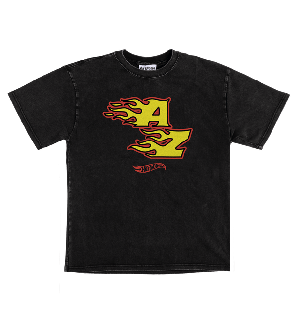 Black AZ Flame Red Car T-Shirt