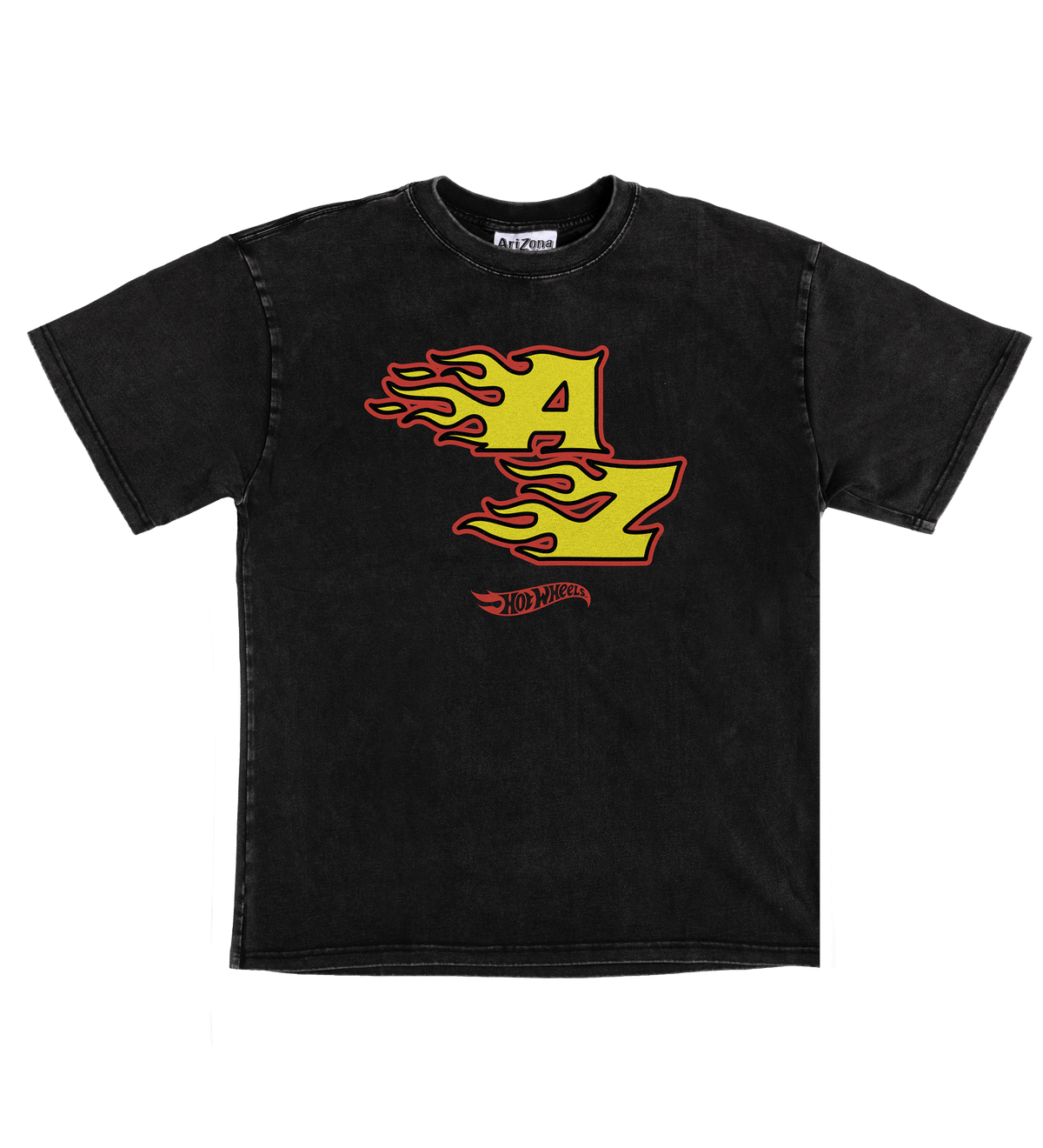 Black AZ Flame Red Car T-Shirt