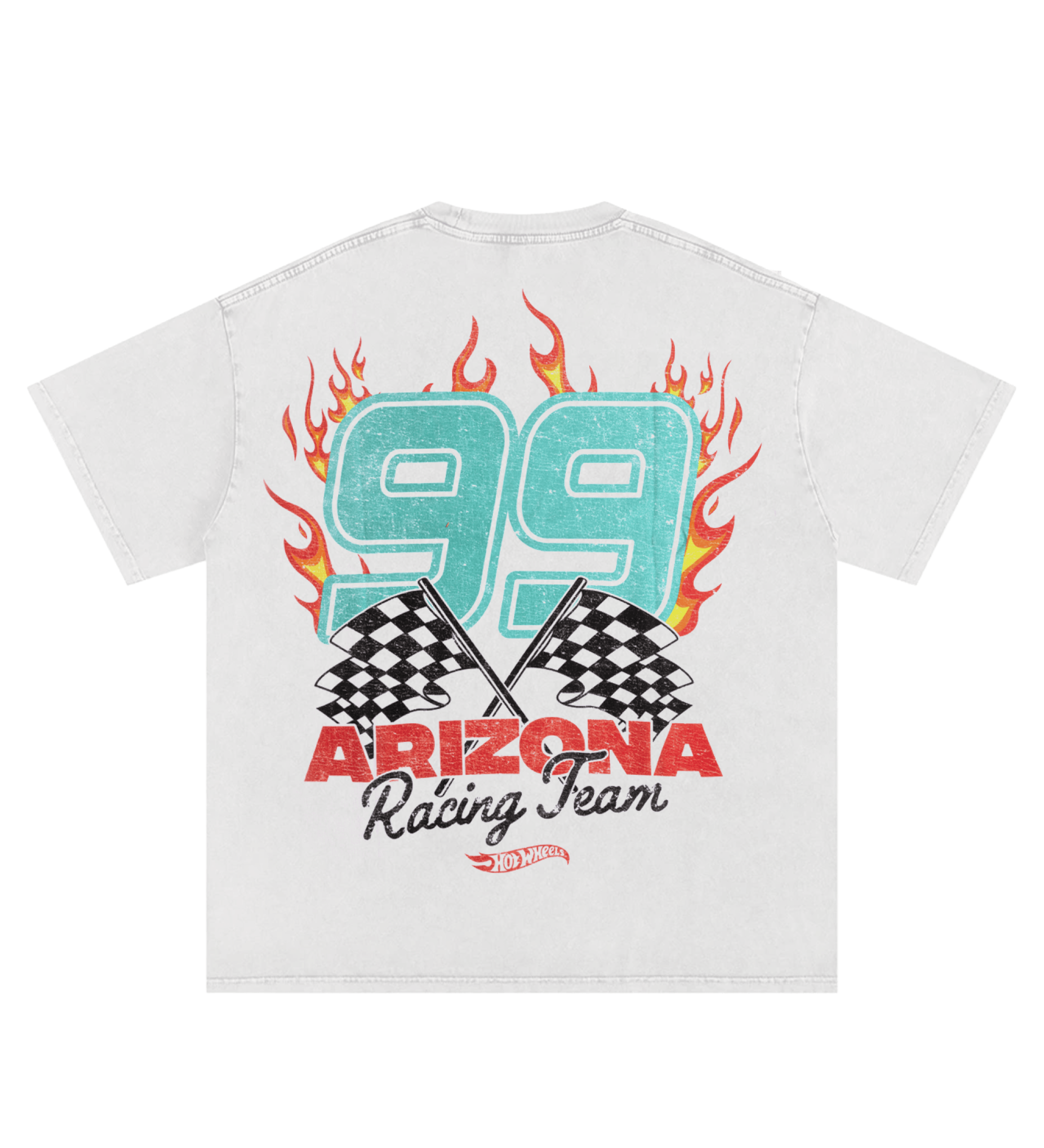 White & Teal 99 Racing Team T-Shirt