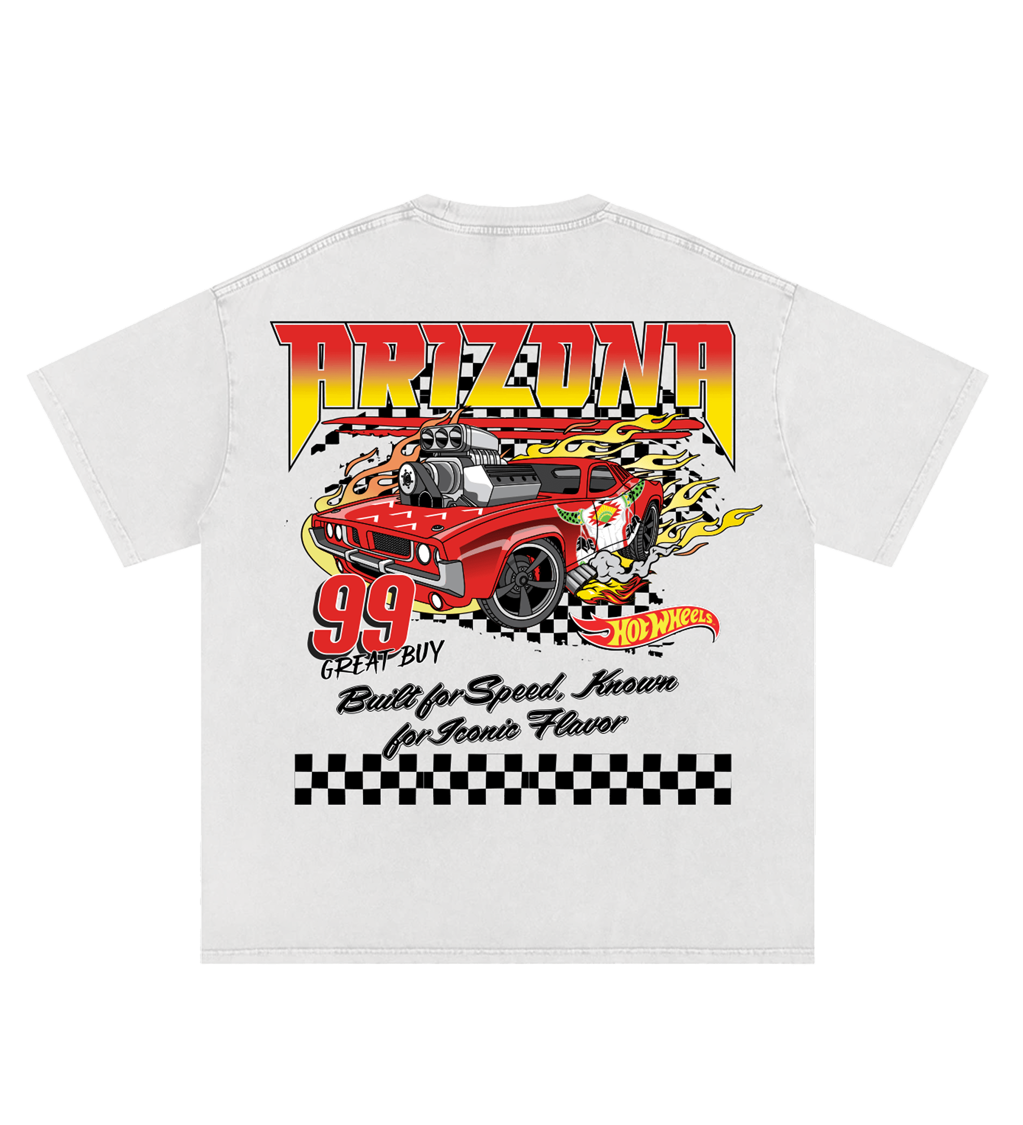 OZONE ROCKS× Hot Wheels Tシャツ White & Red Race Car T-Shirt – DrinkAriZona