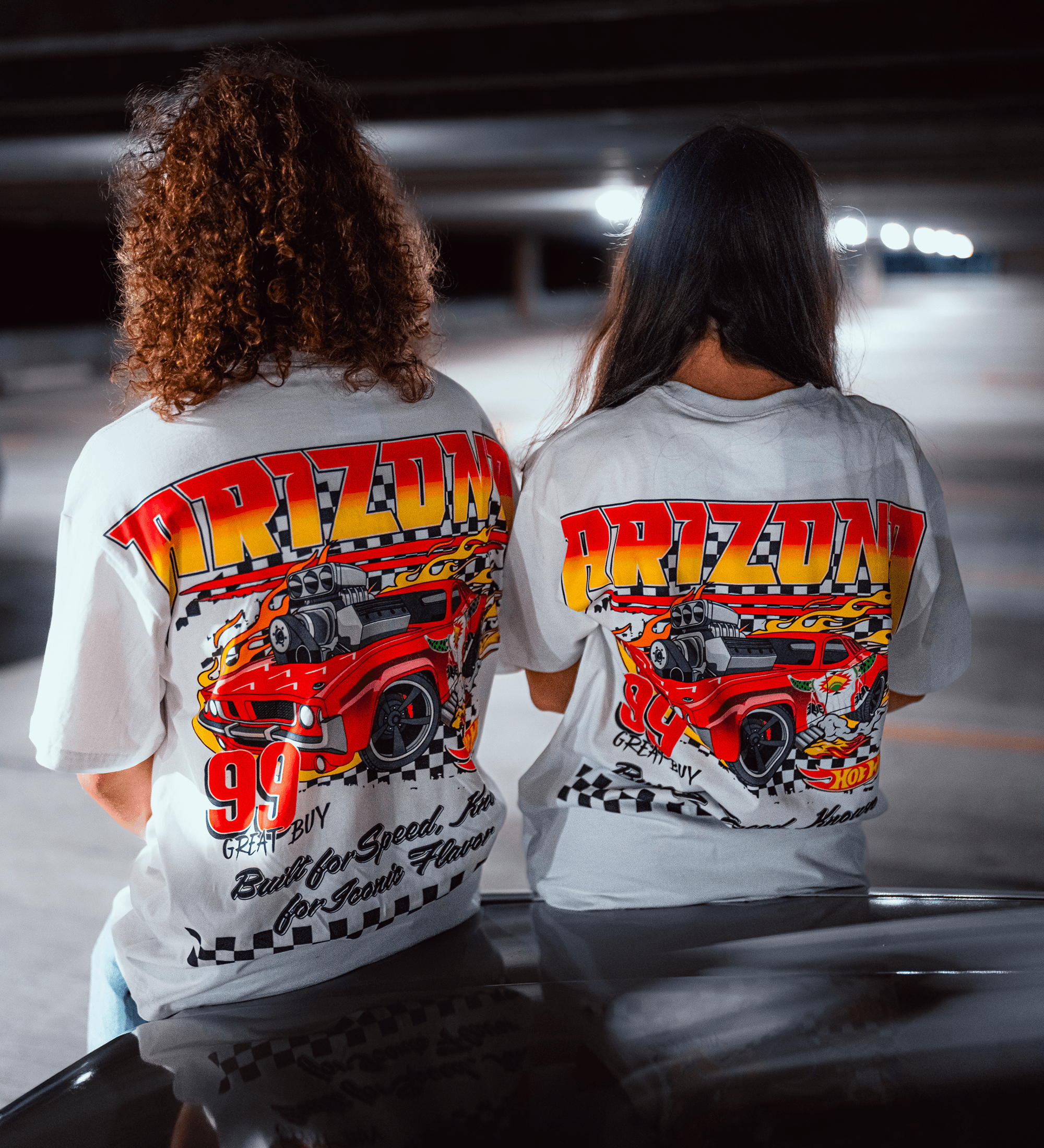 White & Red Race Car T-Shirt