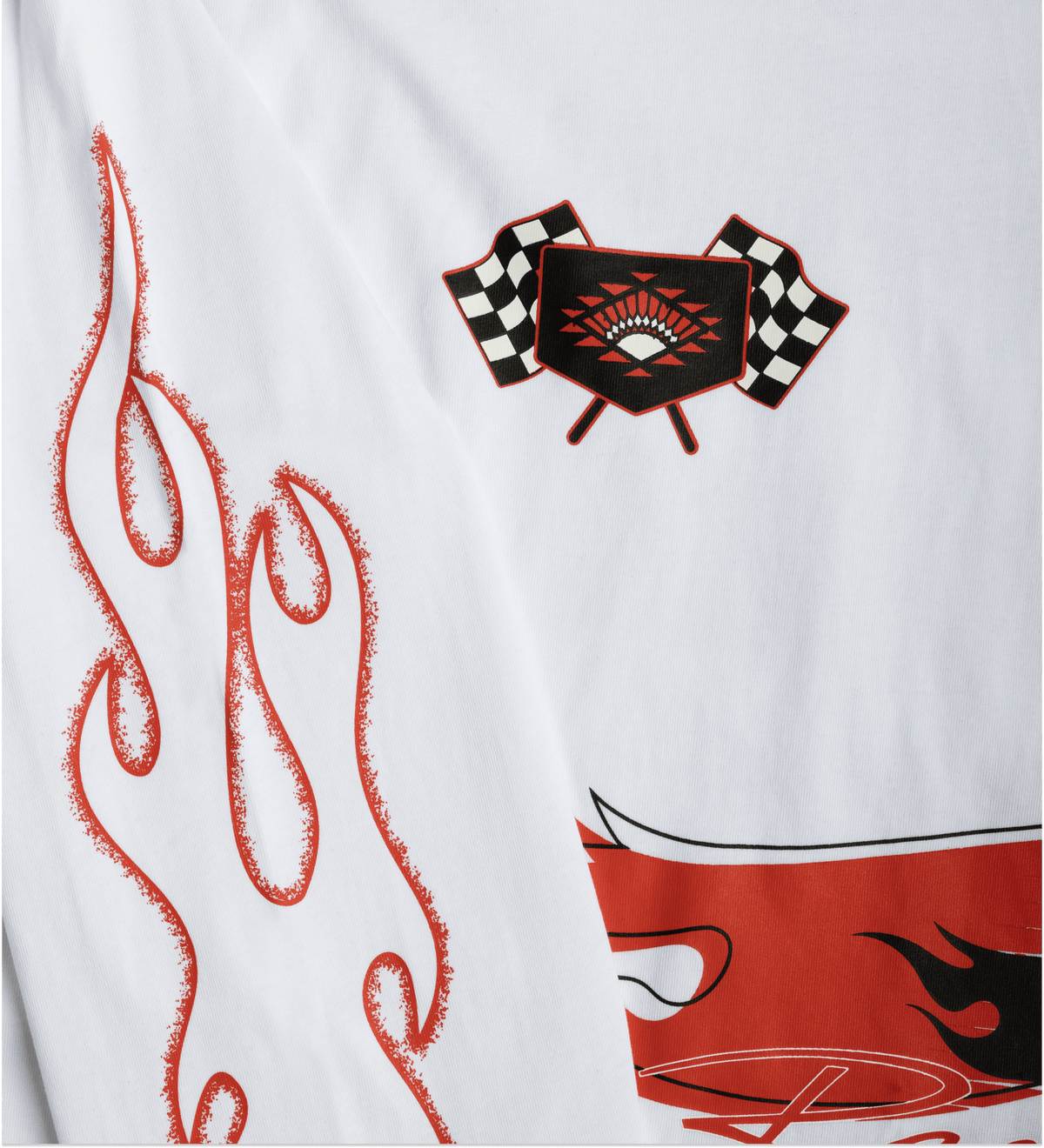 White Racing Long-Sleeve T-Shirt