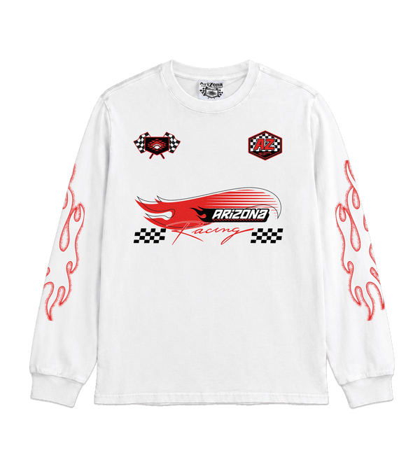 White Racing Long-Sleeve T-Shirt