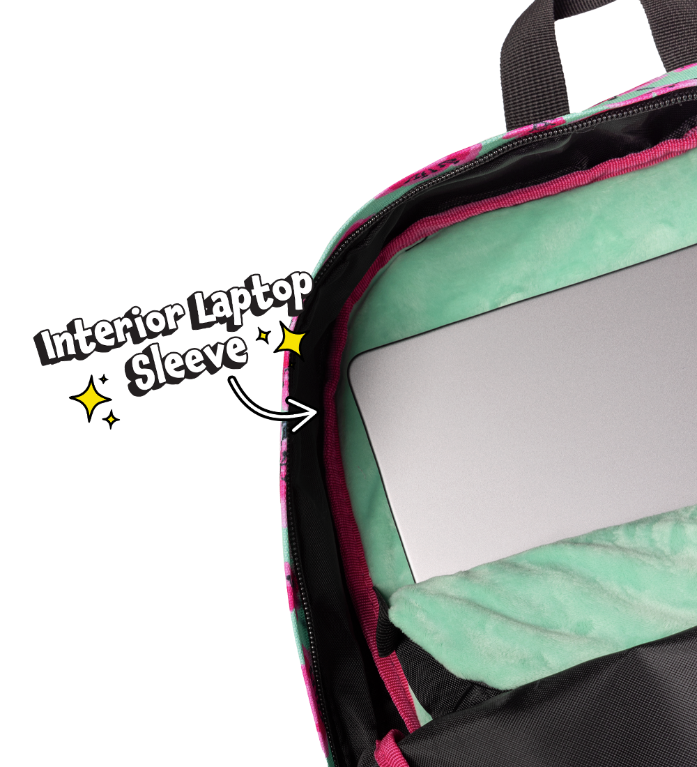 Teal & Pink Cherry Blossom Backpack