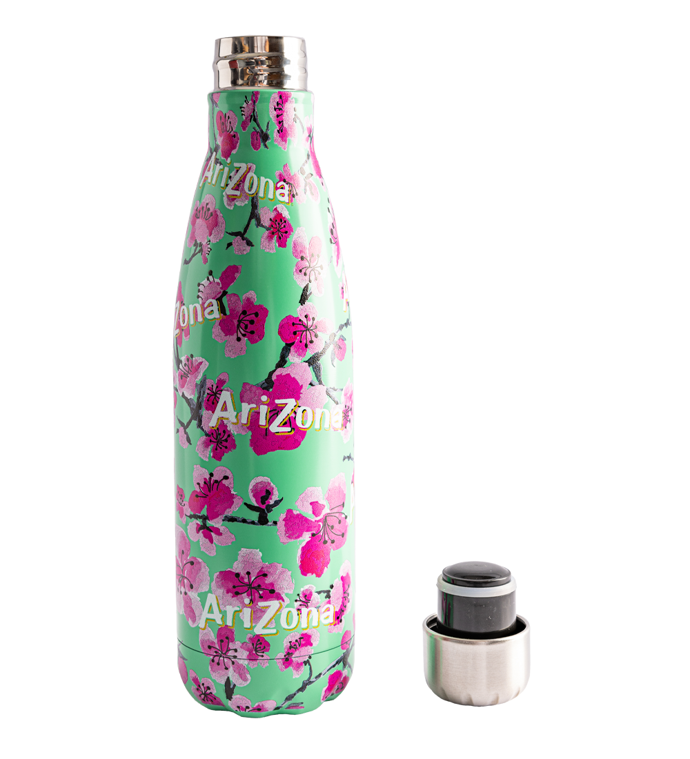 Teal & Pink Cherry Blossom Insulated Stainless Steel Bottle