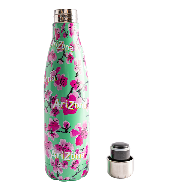 Teal & Pink Cherry Blossom Insulated Stainless Steel Bottle