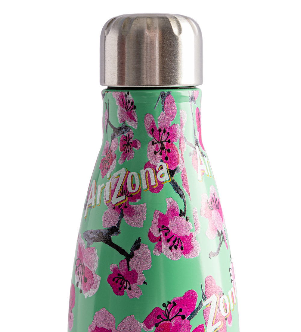 Teal & Pink Cherry Blossom Insulated Stainless Steel Bottle