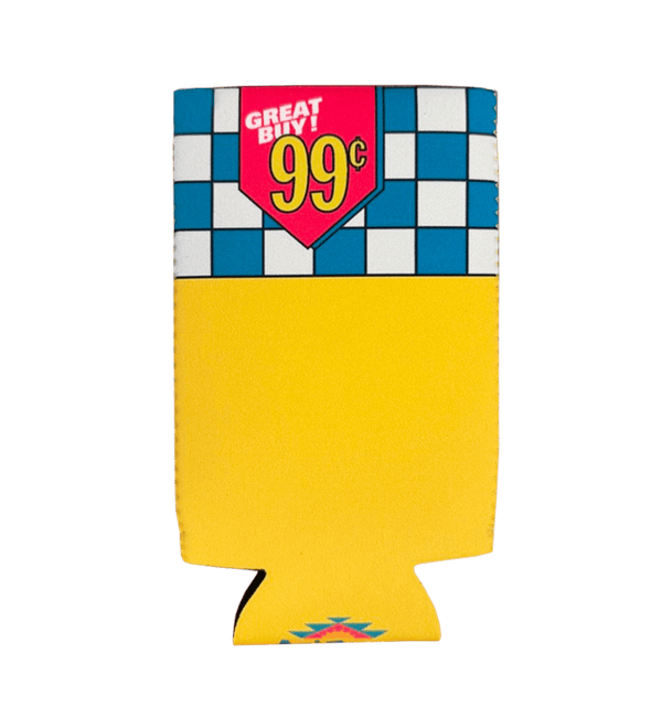 Yellow & Teal Checkerboard Neoprene Big Can Sleeve