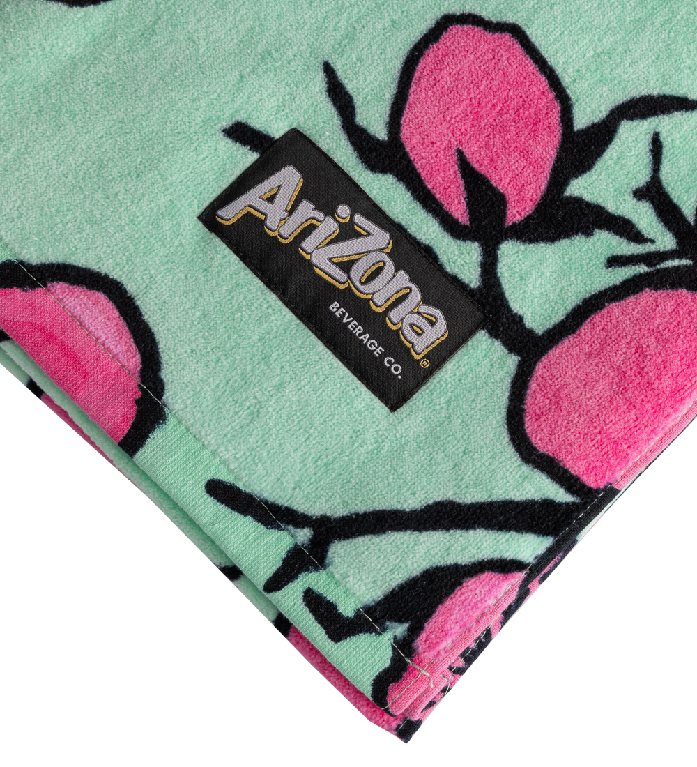 Teal & Pink Cherry Blossom Cotton Beach Towel