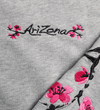 Grey AriZona Cherry Blossom Zip Up Hoodie Close-up Front Image