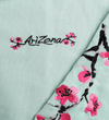 Teal AriZona Cherry Blossom Zip Up Hoodie Close-up Front Image