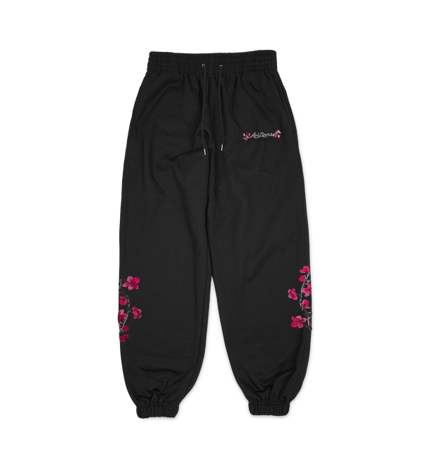 Black Cherry Blossom Sweatpants Front Image