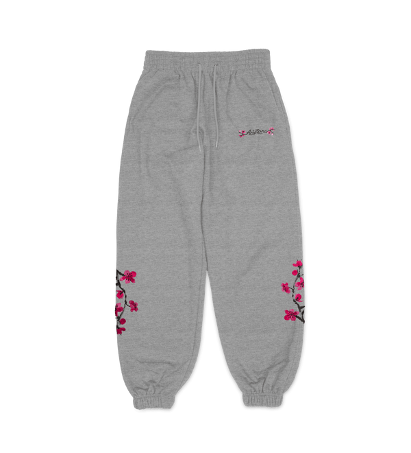 Grey Cherry Blossom Sweatpants Front Image