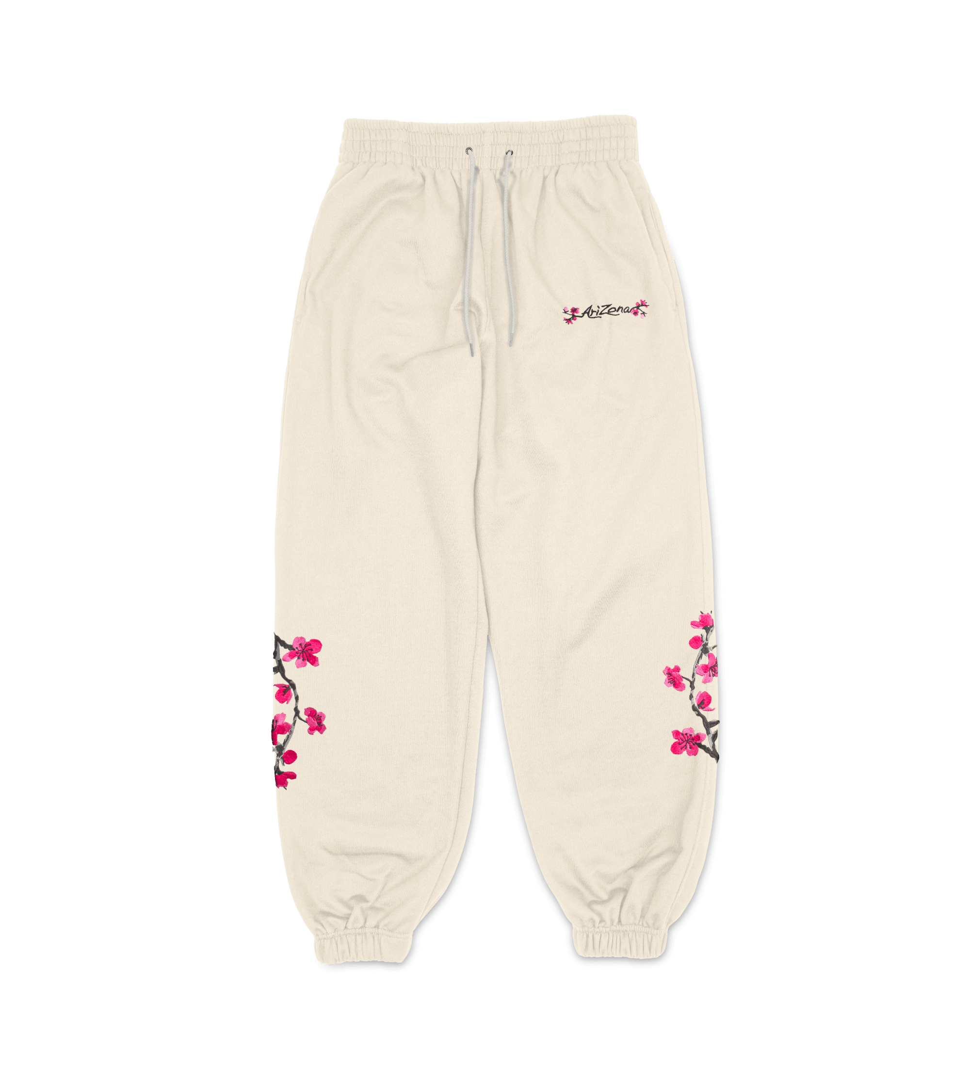Ivory Cherry Blossom Sweatpants Front Image