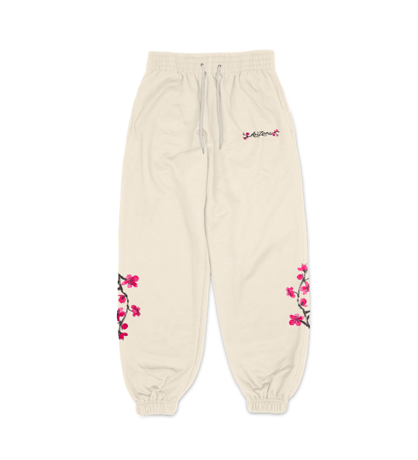 Ivory Cherry Blossom Sweatpants Front Image