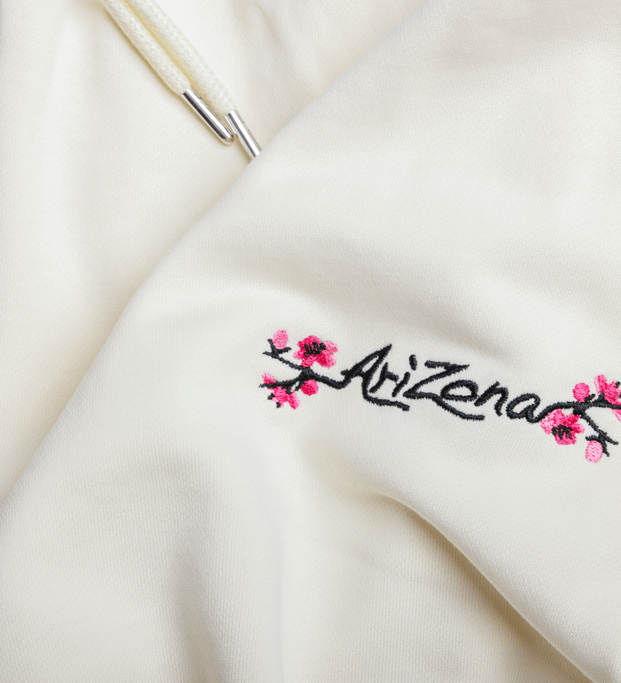 Ivory Cherry Blossom Sweatpants Close-up Front Image 2