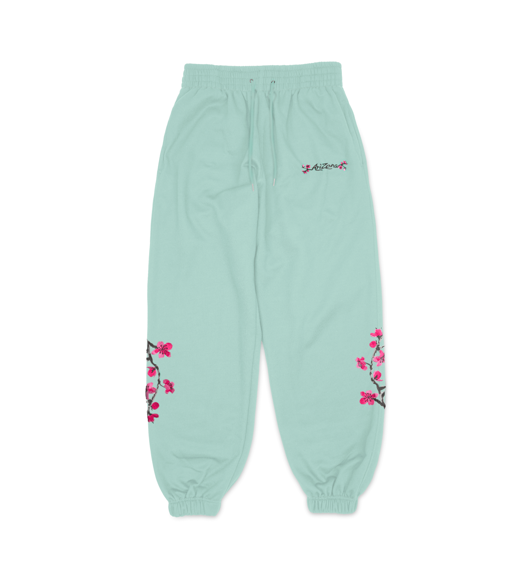 Teal Cherry Blossom Sweatpants
