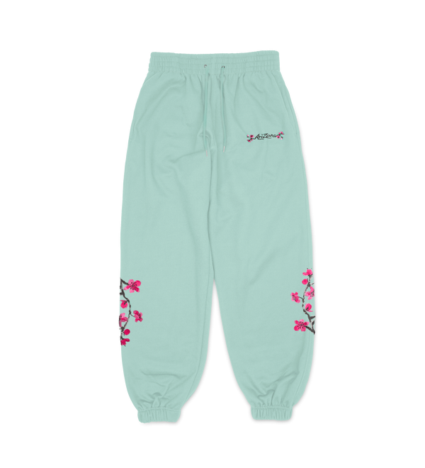 Teal Cherry Blossom Sweatpants
