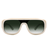 Ivory Sunglasses with Teal Lens Front View