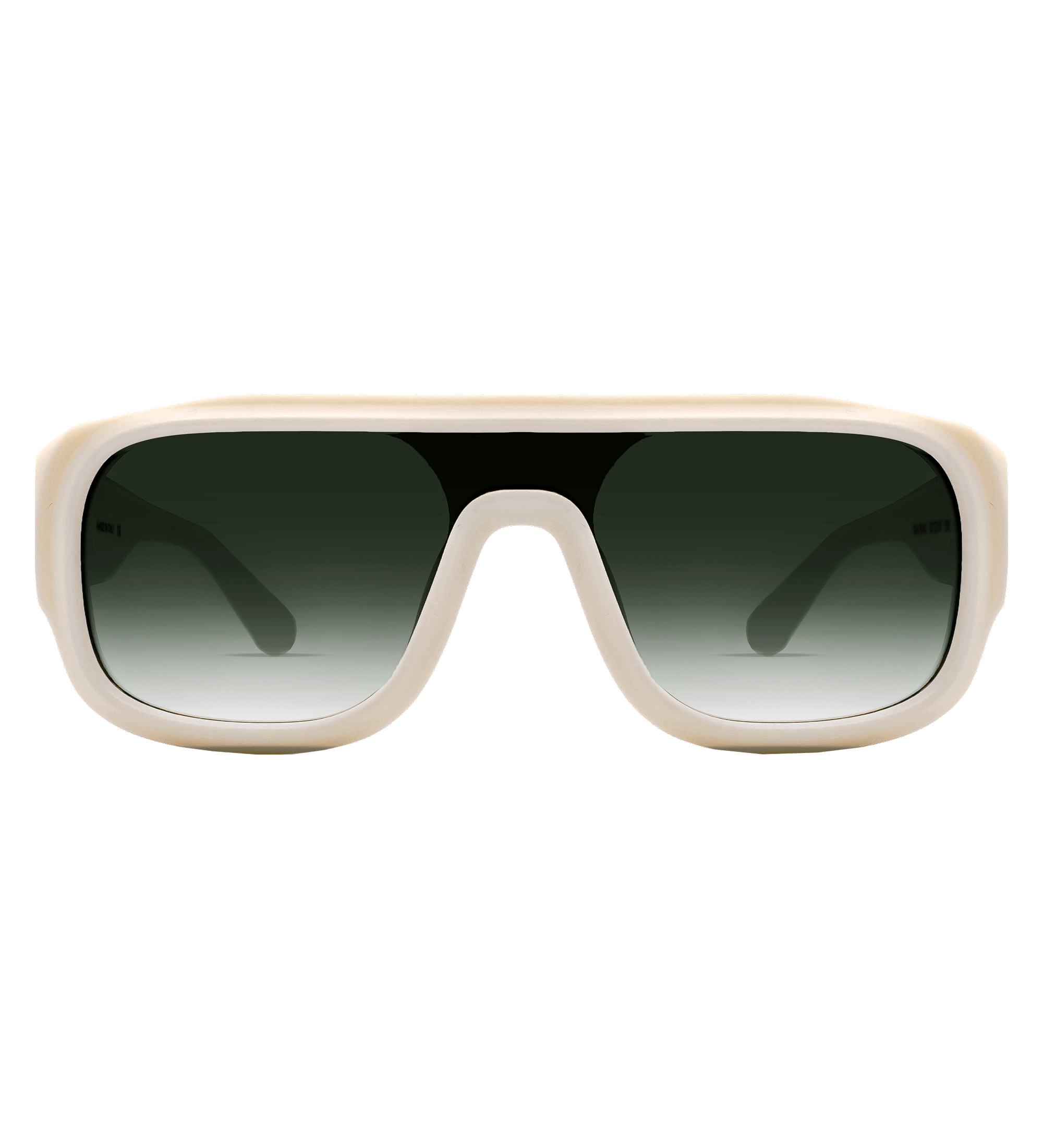 Ivory Sunglasses with Teal Lens Front View