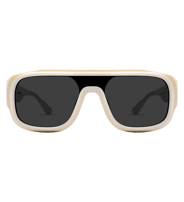 Ivory Sunglasses with Black Lens Front View