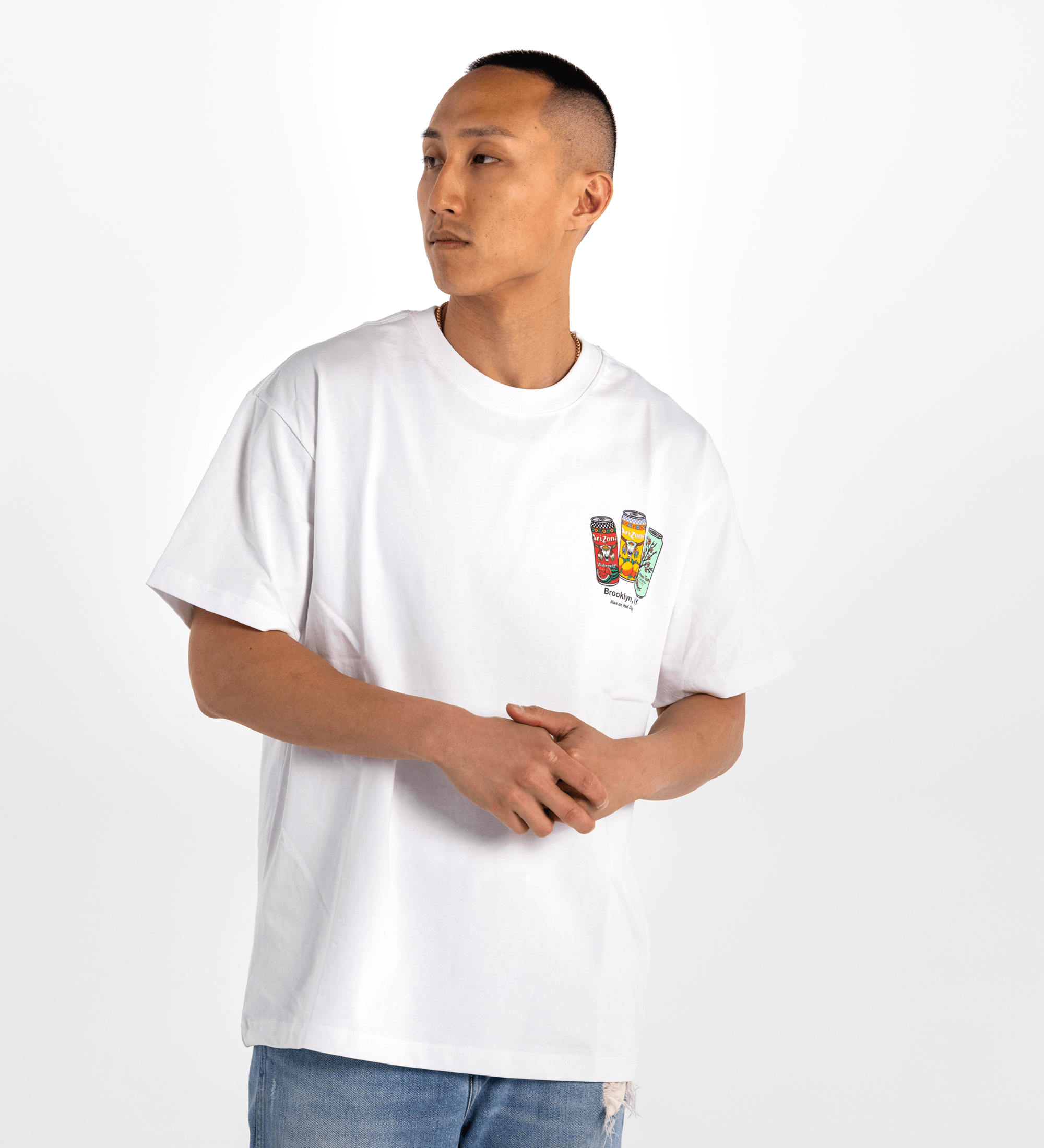 White Big Cans in Bin Cotton T-Shirt