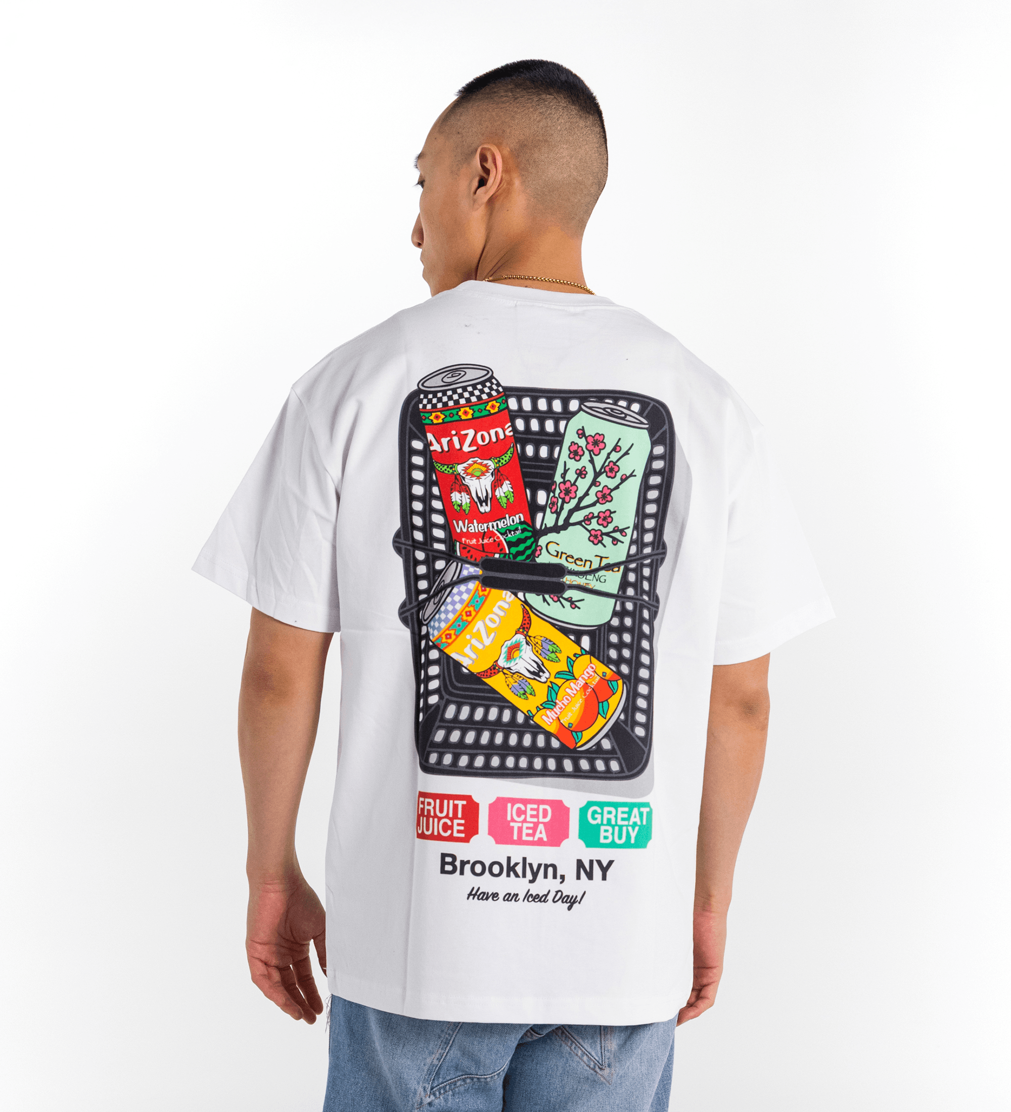 White Big Cans in Bin Cotton T-Shirt
