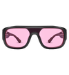 Black Sunglasses with Pink Lens Front View