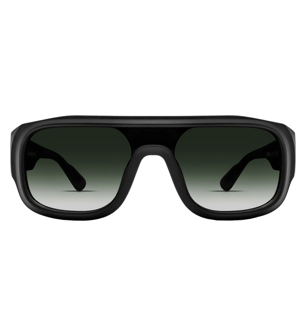 Black Sunglasses with Teal Lens Front Image