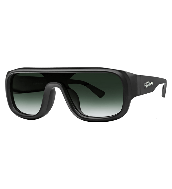 Black Sunglasses with Teal Lens Side Image