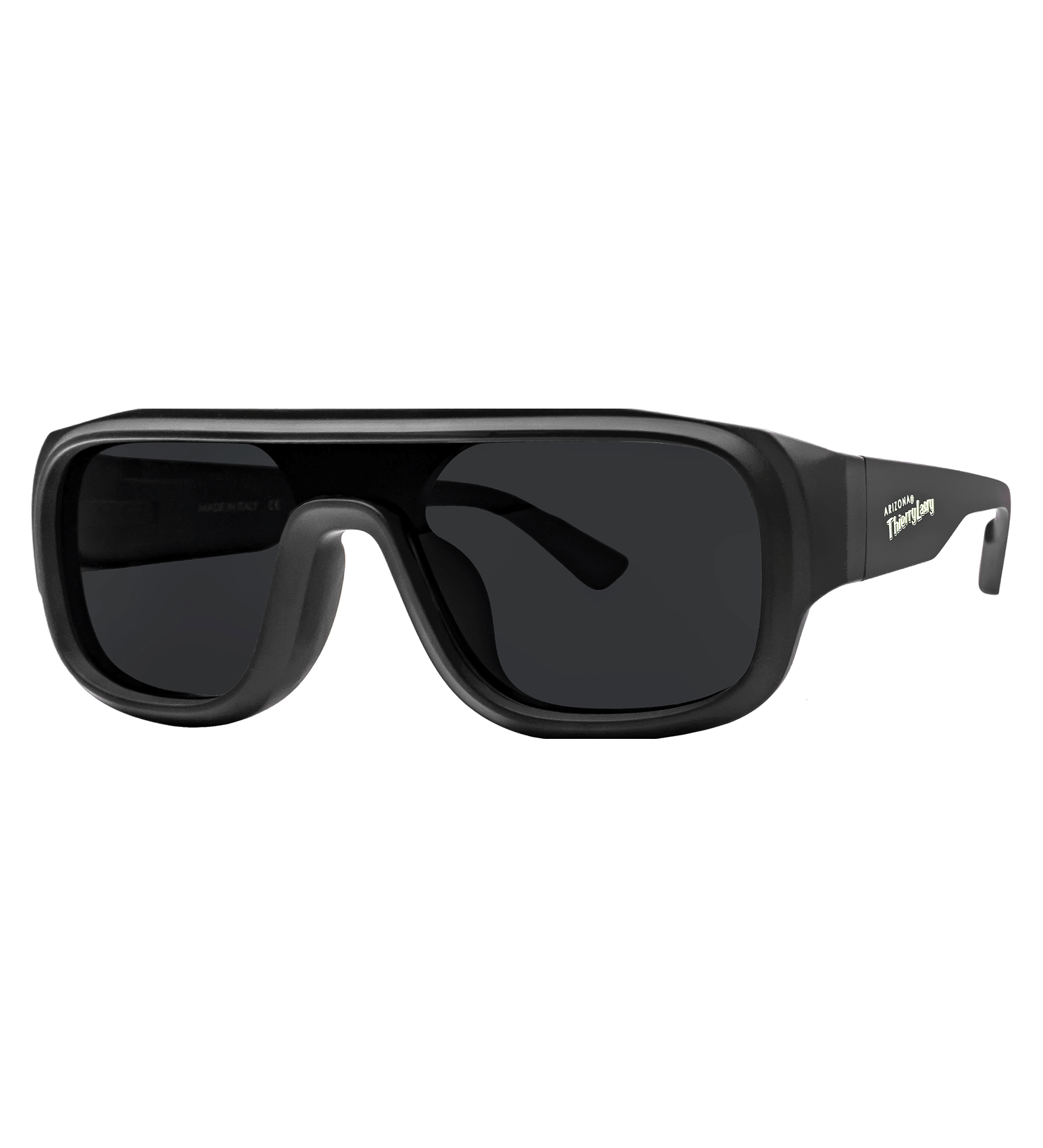 Black Sunglasses with Black Lens Side View