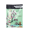A collectible enamel pin in a clear resealable pouch by leencustoms, featuring a mint green background with cherry blossom illustrations, the word 'Arizona' in large gold letters, and a small lantern at the bottom.