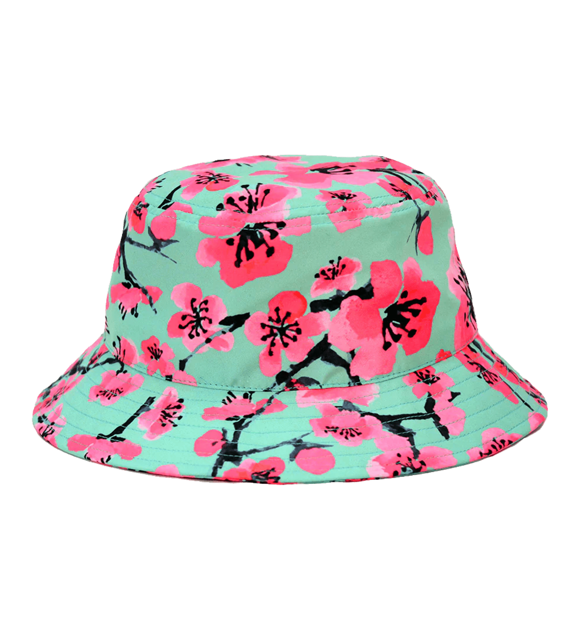 Teal & Pink Cherry Blossom Bucket Hat Product Image