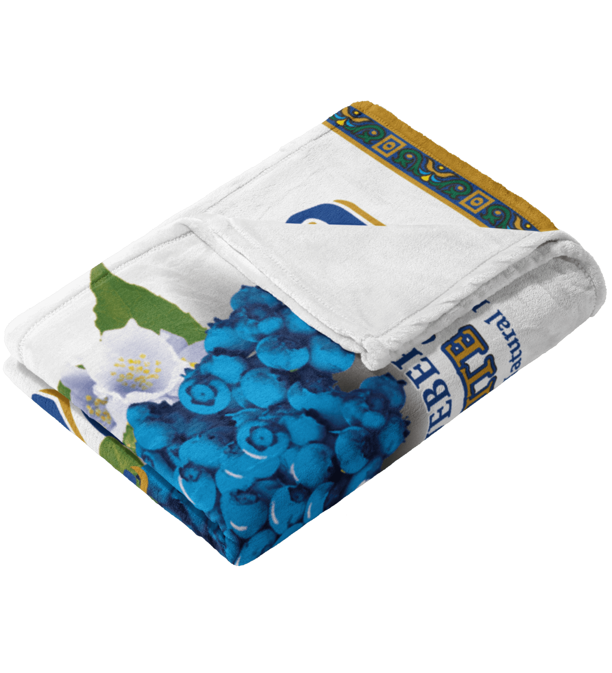 Blueberry White Throw Blanket