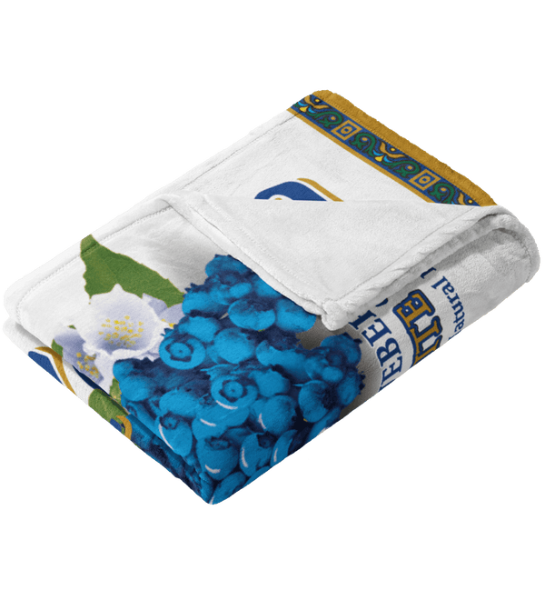 Blueberry White Throw Blanket