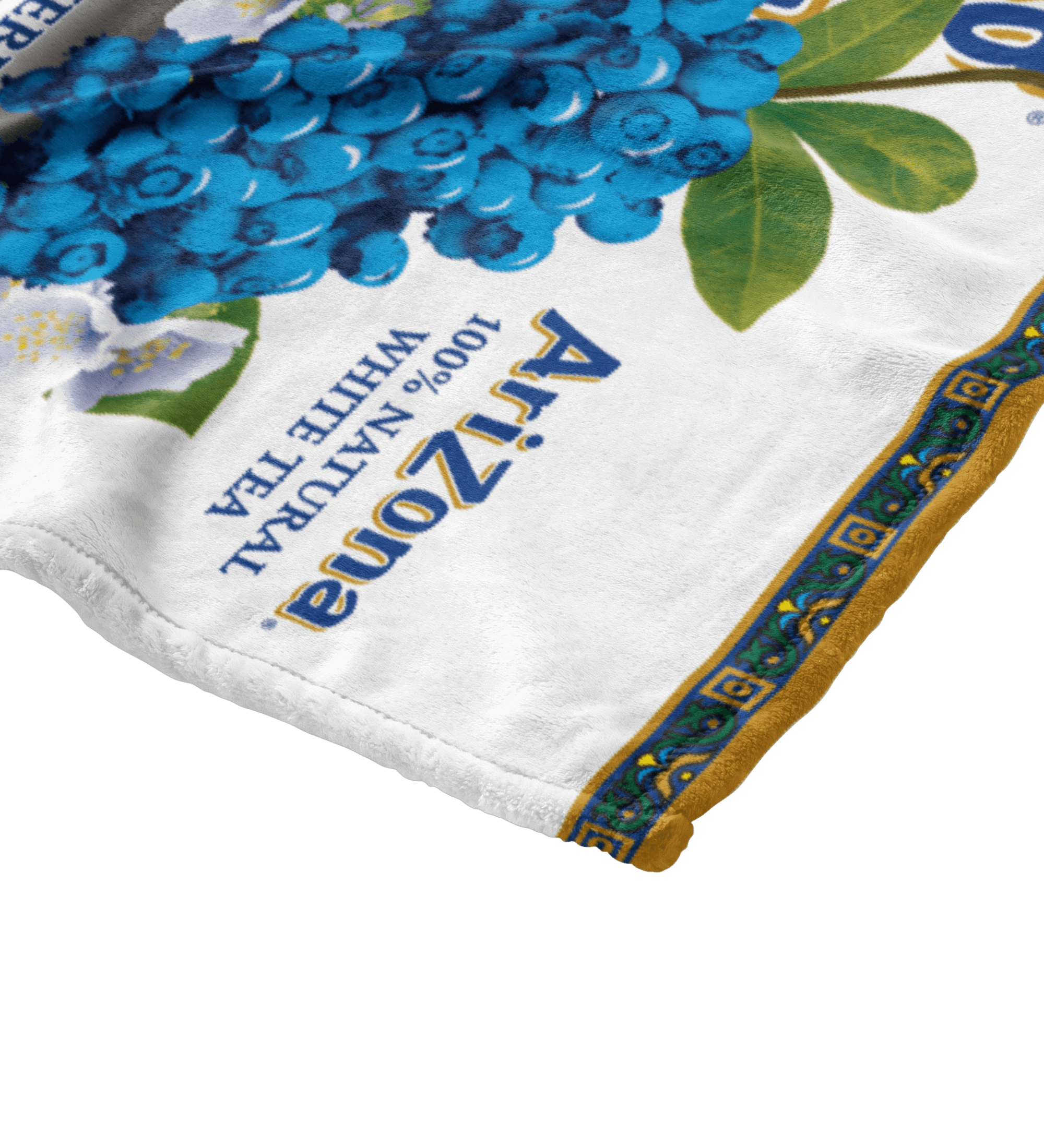 Blueberry White Throw Blanket Close Up